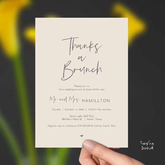 Invitation Post wedding Celebration, Thanks a Brunch
