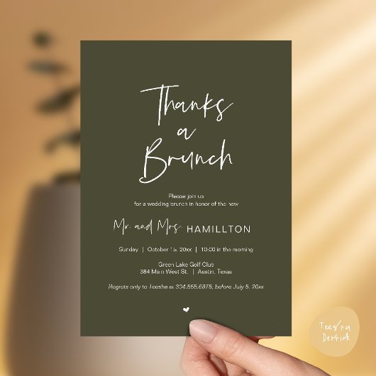 Invitation Post wedding Celebration, Thanks a Brunch
