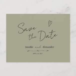 Invitation Postcar Enregistrer la date moderne hor