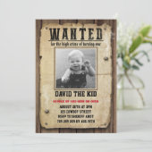 Invitation Poster Boys Recherché Premier Anniversaire Cowboy (Debout devant)