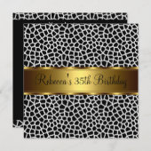 Invitation Poster de animal 35e Soirée d'anniversaire élégant (Devant / Derrière)