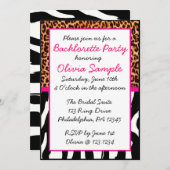 Invitation Poster de animal Bachlorette (Devant / Derrière)