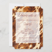Invitation Poster de animal Brown à la crème (Devant)
