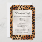 Invitation Poster de animal Brown de léopard noir (Devant)