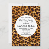 Invitation poster de animal brun, léopard, anniversaire de gu (Devant)