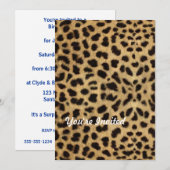 Invitation Poster de animal Cheetah (Devant / Derrière)