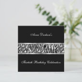 Invitation Poster de animal classique [Zebra Black (Debout devant)