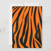 Invitation Poster de animal de bandes de tigres noirs orange  (Dos)