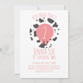 Invitation Poster de animal de fête d'anniversaire de vache M (Devant)