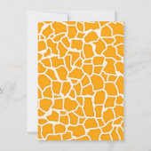 Invitation Poster de animal de girafe orange ambre ; tableau (Dos)