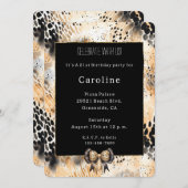 Invitation Poster de animal de la Bow léopard sauvage (Devant / Derrière)