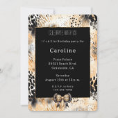 Invitation Poster de animal de la Bow léopard sauvage (Devant)