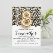 Invitation Poster de animal de Leopard 8e annivers (Debout devant)