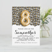 Invitation Poster de animal de Leopard 8e annivers (Debout devant)