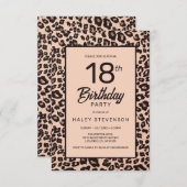 Invitation Poster de animal de Leopard élégant 18e anniversai (Devant / Derrière)