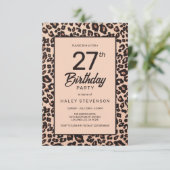 Invitation Poster de animal de Leopard élégant tendance 27e a (Debout devant)