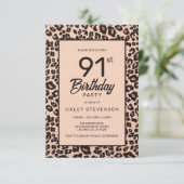 Invitation Poster de animal de Leopard élégant tendance 91e a (Debout devant)