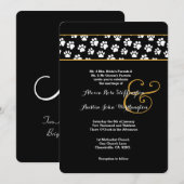 Invitation Poster de animal de PATTES de CHIEN épousant V03 (Devant / Derrière)