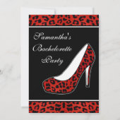 Invitation Poster de animal du léopard rouge Heel Bachelorett (Dos)