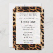 Invitation Poster de animal Leopard à crème Brown (Devant)