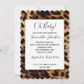 Invitation Poster de animal Leopard à crème Brown (Devant)