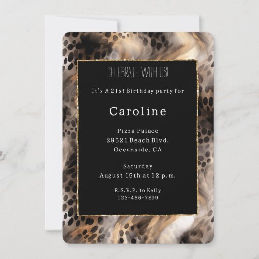Invitation Poster de animal Leopard Bow (Devant)