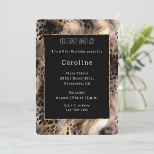Invitation Poster de animal Leopard Bow