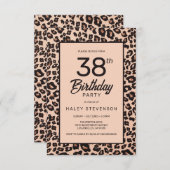 Invitation Poster de animal Leopard élégant tendance 38e anni (Devant / Derrière)