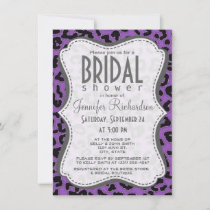 Invitation Poster de animal Lilac Leopard profond