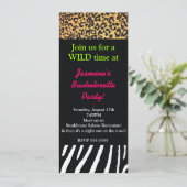 Invitation Poster de animal mixte Cheetah Zebra Leopard Party (Debout devant)