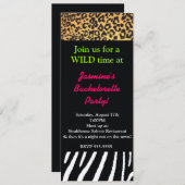 Invitation Poster de animal mixte Cheetah Zebra Leopard Party (Devant / Derrière)