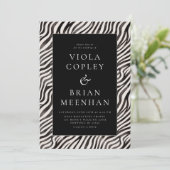 Invitation Poster de animal noir blanc Zebra Glam Mariage (Debout devant)