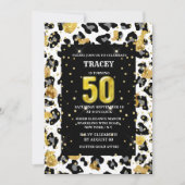 Invitation Poster de animal or noir parties scintillant motif (Devant)