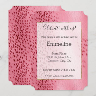 Invitation Poster de animal pointé rose