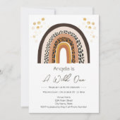 Invitation Poster de animal Rainbow Wild One Boho Anniversair (Devant)