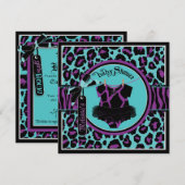 Invitation Poster de animal Rock Star Tutu Baby shower (Devant / Derrière)