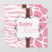 Invitation Poster de animal rose (Devant / Derrière)