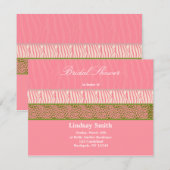 Invitation Poster de animal rose douche nuptiale (Devant / Derrière)