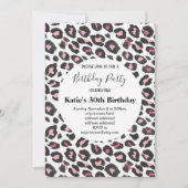 Invitation poster de animal rose, léopard, guépard (Devant)