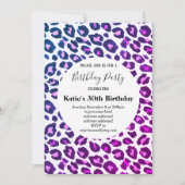 Invitation poster de animal rose, léopard, guépard (Devant)