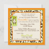 Invitation Poster de animal Safari de singe et de pacifier (Dos)