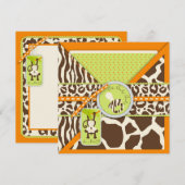 Invitation Poster de animal Safari Monkey & Pacifier (Devant / Derrière)