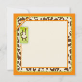 Invitation Poster de animal Safari Monkey & Pacifier (Dos)
