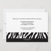 Invitation Poster de animal sauvage Zebra Graduation Faire-pa (Dos)