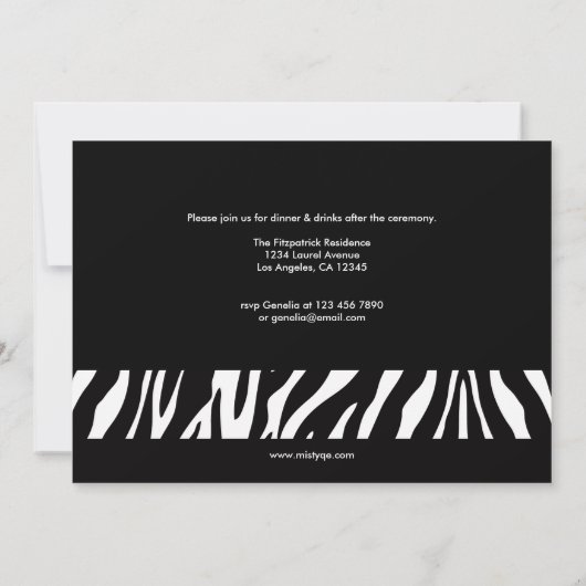 Invitation Poster de animal sauvage Zebra Graduation Faire-pa (Dos)