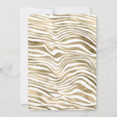 Invitation Poster de animal Zebra Gold Blanc   (Dos)