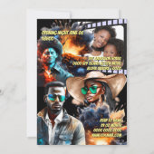 Invitation Poster de cinéma espion aventure melanin héros pho (Dos)