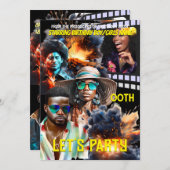 Invitation Poster de cinéma espion aventure melanin héros pho (Devant / Derrière)