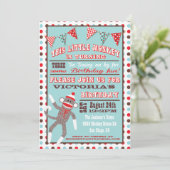 Invitation Poster de la fête d'anniversaire de Sock Monkey (Debout devant)