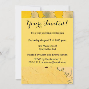 Invitation Poster de la fille dansante Jaune Toulouse Lautrec